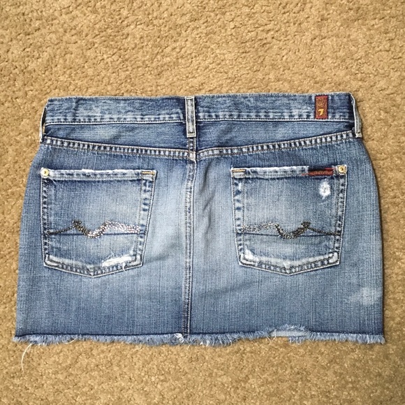 7 For All Mankind Dresses & Skirts - 7 For All Mankind Denim Mini Rhinestone pocket 30